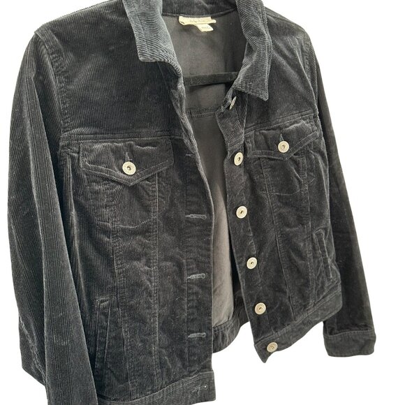 Style & Co Womens Black Corduroy Button Front Jacket Size S - Picture 3 of 9